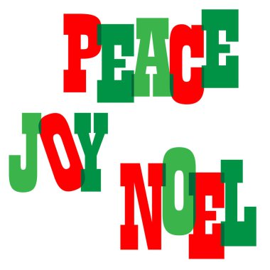 Kırmızı ve yeşil yazıtlar barış sevinç noel