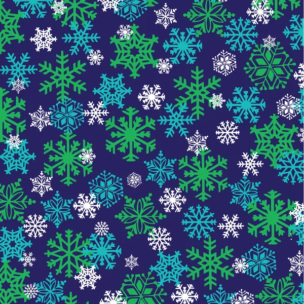 Patrón de copos de nieve de color — Vector de stock