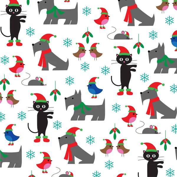 Modèle des animaux de Noël — Image vectorielle