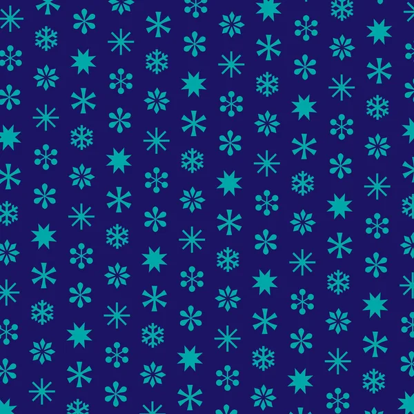 Muster von türkisfarbenen Schneeflocken — Stockvektor
