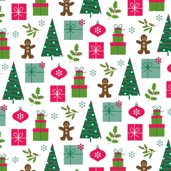 Pattern of christmas gifts — Stock Vector