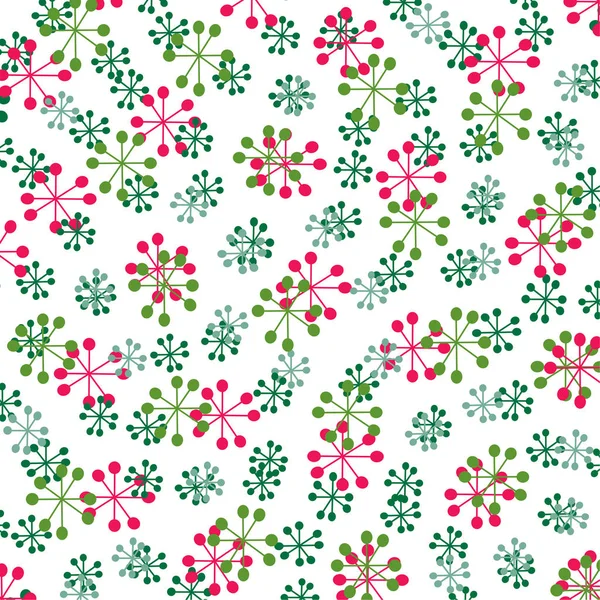 Pattern of color snowflakes — Stock Vector