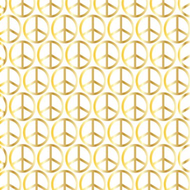 pattern of gold peace signs  clipart