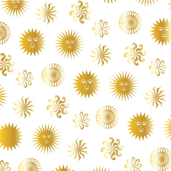 Wzór złoto słońc — Wektor stockowy