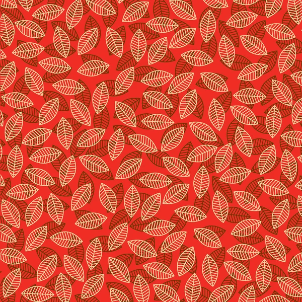 Modèle de feuilles rouges — Image vectorielle