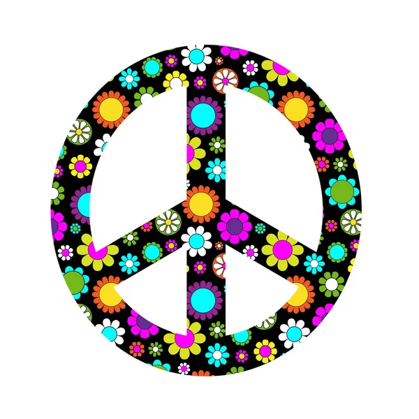 Floral peace sign — Stock Vector