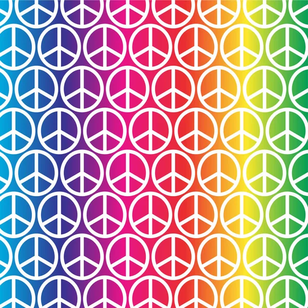 Pattern of rainbow peace signs — Stock Vector