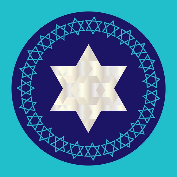 Fondo estrella judía de plata — Vector de stock