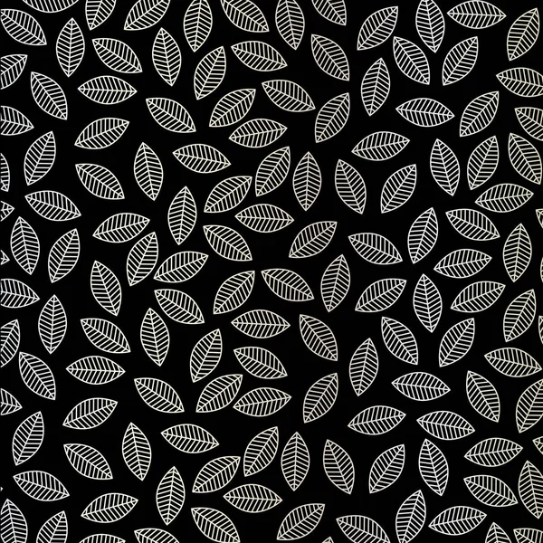 Patrón de hojas negras — Vector de stock