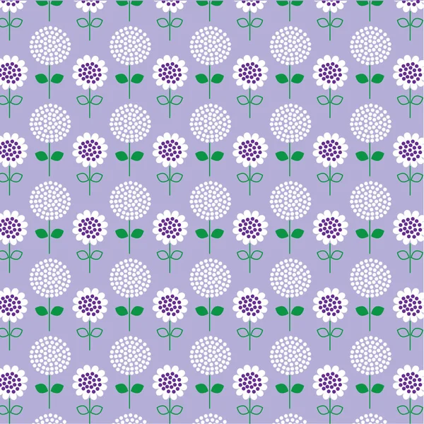 Motif floral sur fond violet — Image vectorielle