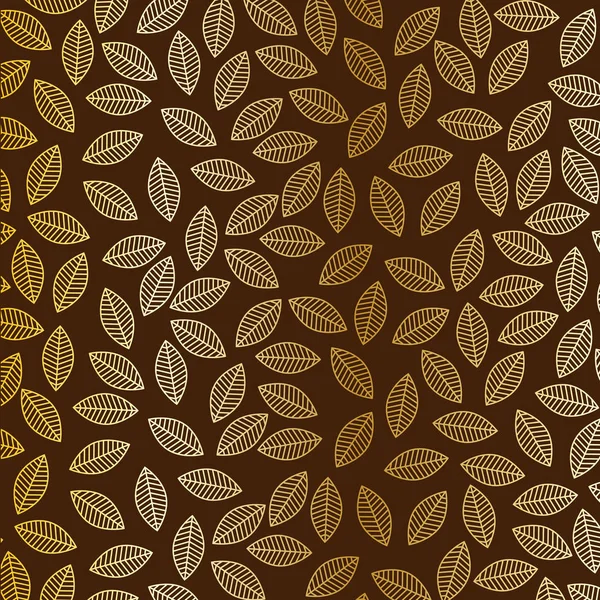 Patrón de hojas marrón — Vector de stock
