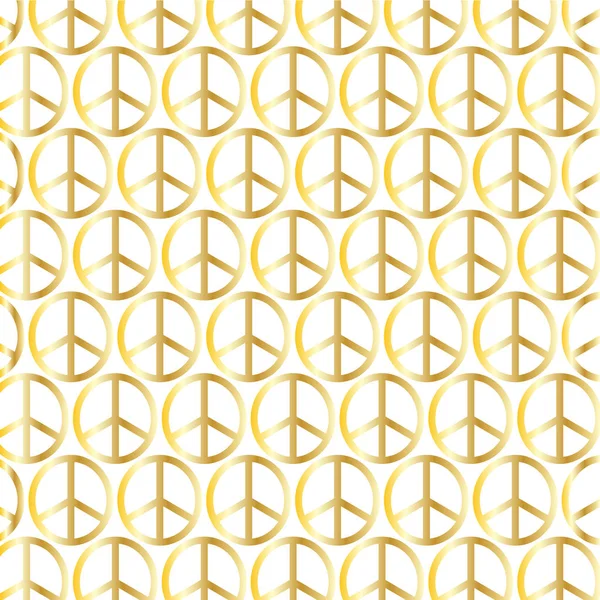 Mönster av guld fred tecken — Stock vektor