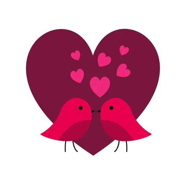 Cute vogels voor valentines day — Stockvector