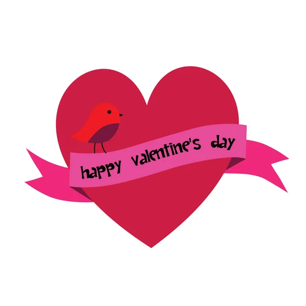 Cute bird for valentines day — Stock Vector