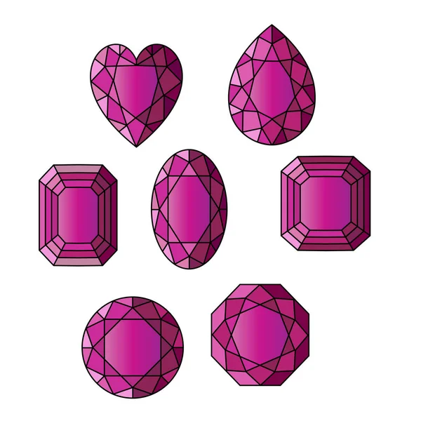 Hermosa piedra preciosa rosa — Archivo Imágenes Vectoriales