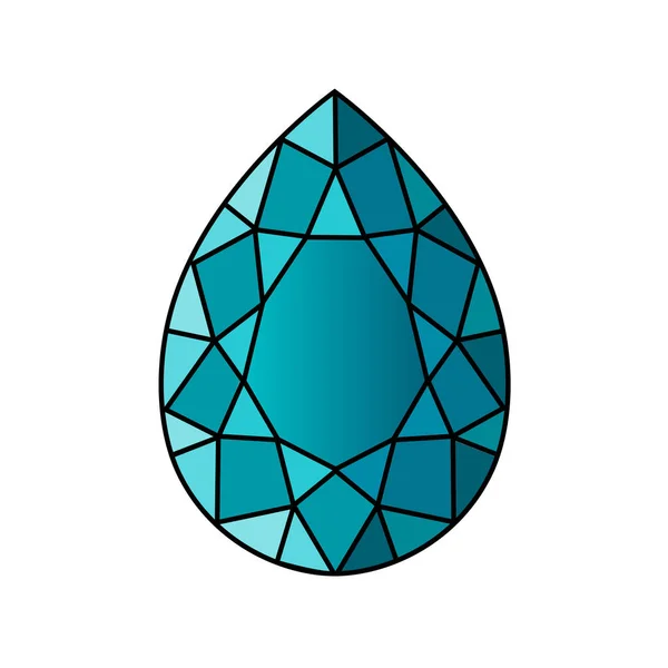 Design of blue gemstone — Stock Vector