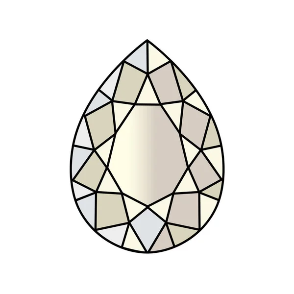 Beautiful white gemstone — Stock Vector