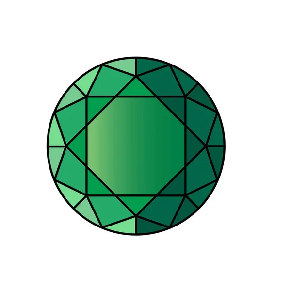 Beautiful green gemstone — Stock Vector