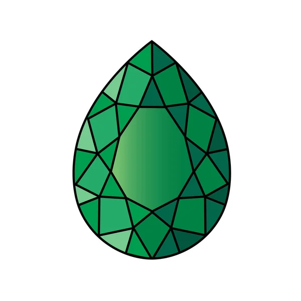 Bela pedra preciosa verde — Vetor de Stock