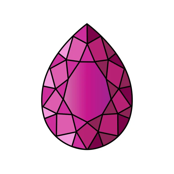 Design of purple gemstone — Stock Vector