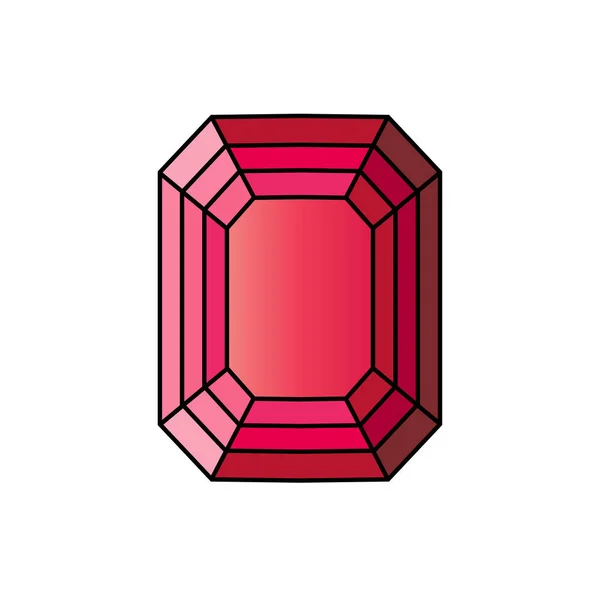 Beautiful red gemstone — Stock Vector