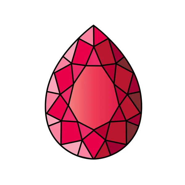 Design of red gemstone — Stock Vector