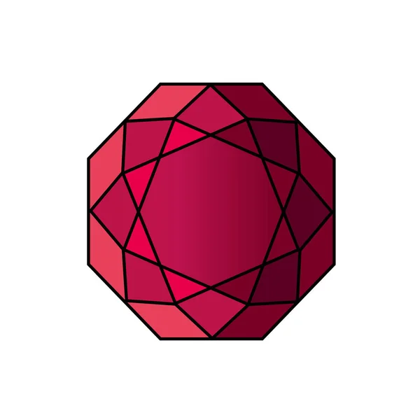 Design of red gemstone — Stock Vector