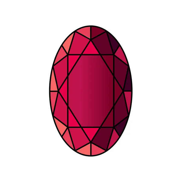 Diseño de piedras preciosas rojas — Vector de stock