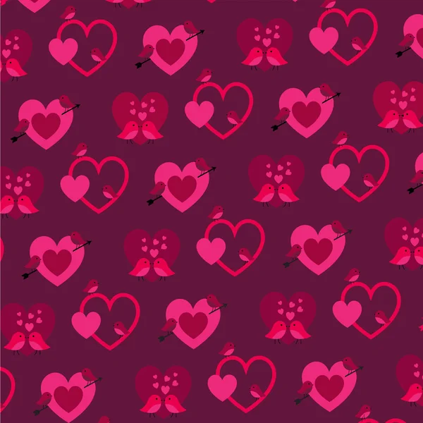 Valentine Muster mit Herzen — Stockvektor