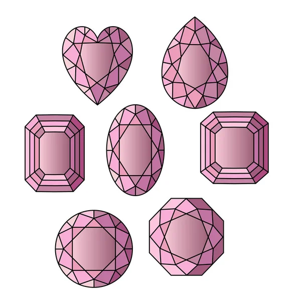 Piedras preciosas rosas de lujo — Archivo Imágenes Vectoriales