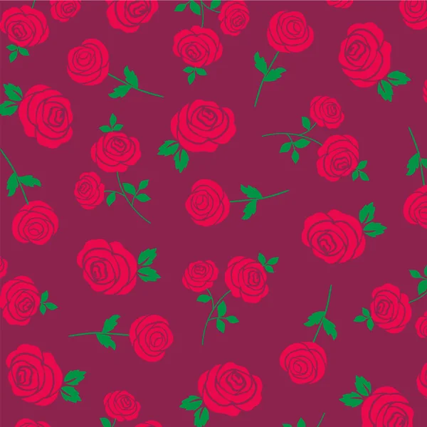 Red rose pattern — Stock Vector