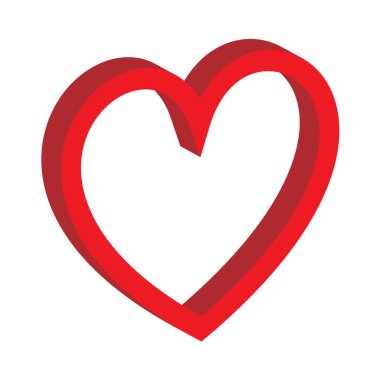 3D kırmızı valentine kalp  