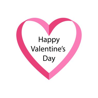mutlu Sevgililer günü pembe kalp 