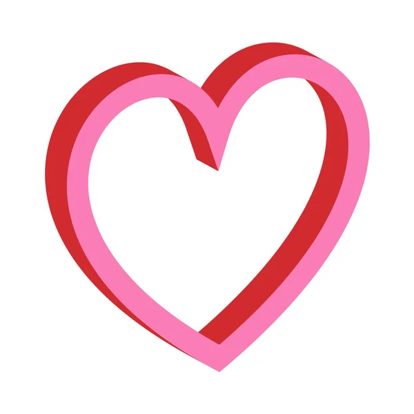 Corazón de San Valentín rosa 3D — Vector de stock