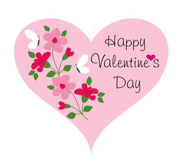Boldog Valentin-nap a piros szív — Stock Vector