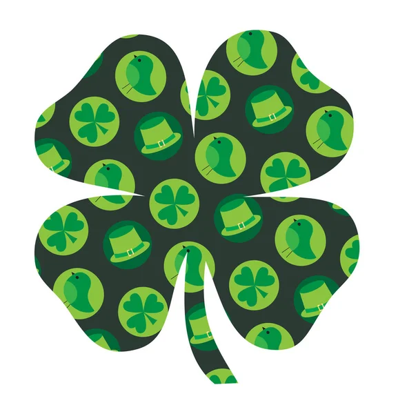 Saint patricks day pattern on shamrock — Stock Vector