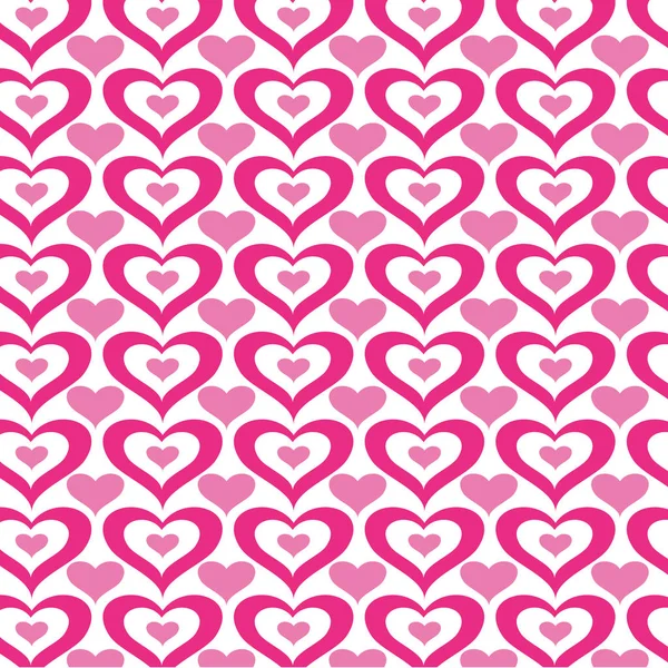Pink hearts on white pattern — Stock Vector
