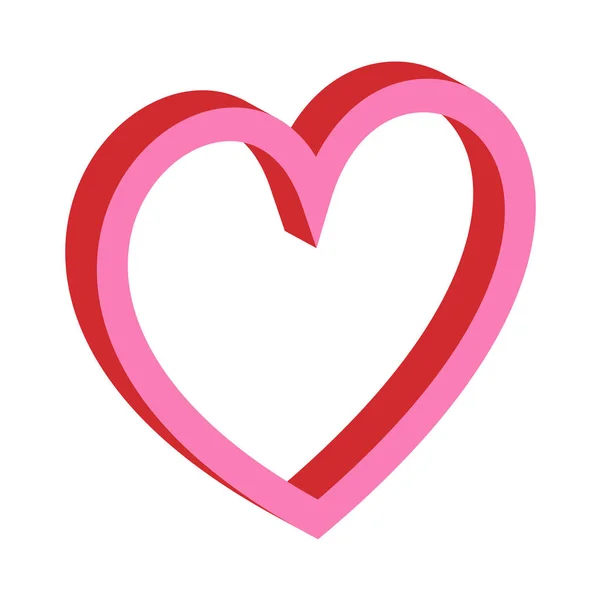 3 d のピンクのバレンタイン ハート — ストックベクタ