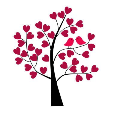 muhabbet kuşları ağaç dalı çifti