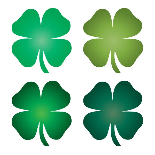 Зеленые четыре листья Кловерс — стоковый вектор