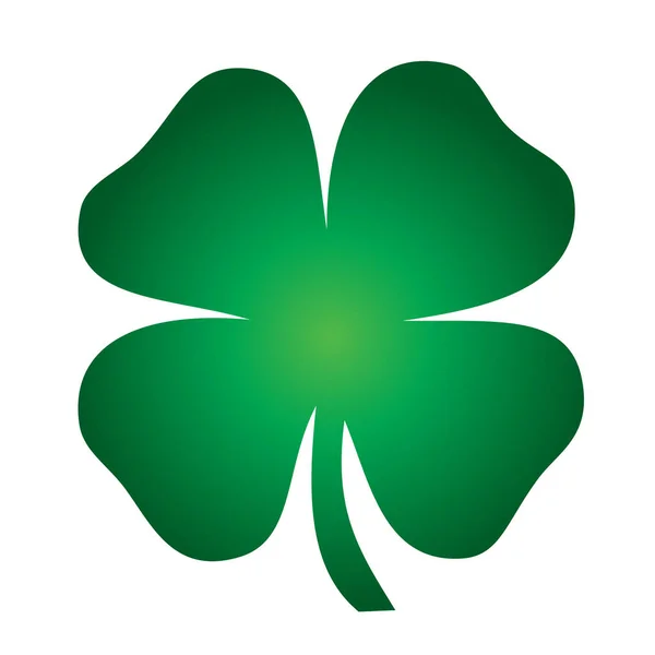 Green four leaf Clover — Stock Vector