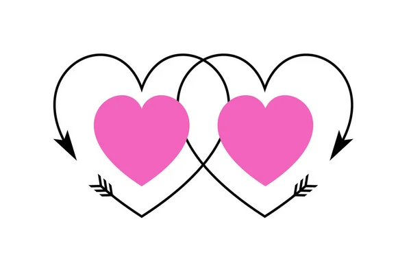 Heart shaped arrows — Stock Vector