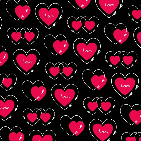 Valentines hjärtan med pilar — Stock vektor