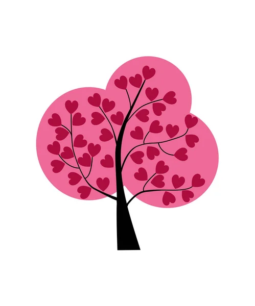 Tree with hearts on branches — Stock Vector