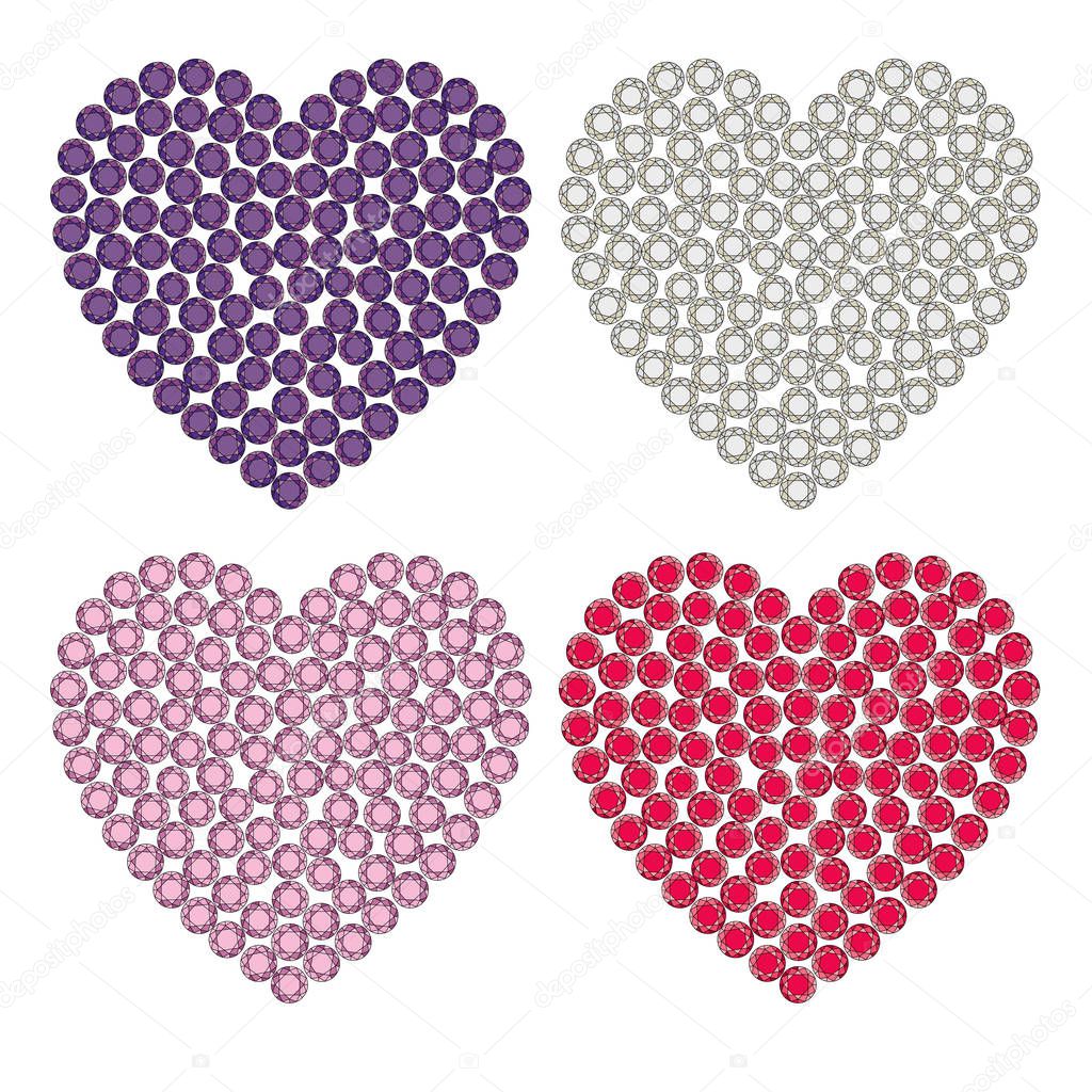 heart shaped valentine gemstones 