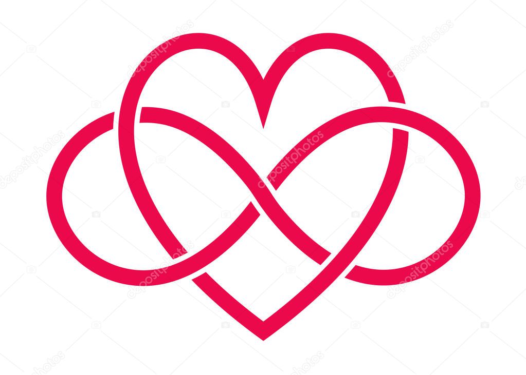 red heart and infinity signs