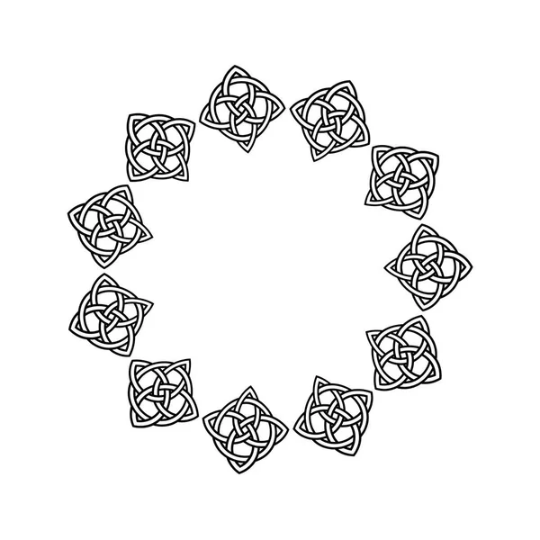 Noeud celtique noir cadre cercle — Image vectorielle