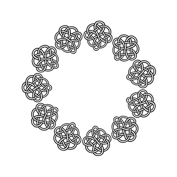 Cadre de cercle de noeud celtique complexe — Image vectorielle