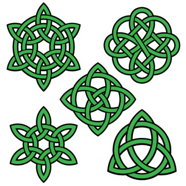 yeşil siyah celtic knot seti