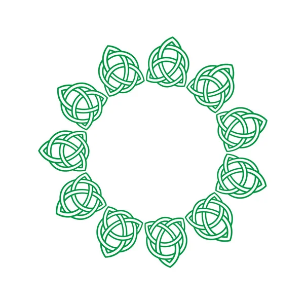 Cornice verde cerchio celtico — Vettoriale Stock